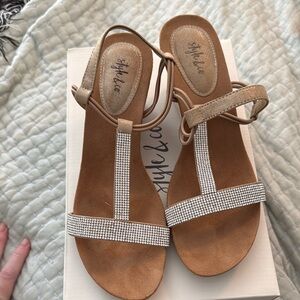 Style & Co. Tan and Silver Women's Sandals